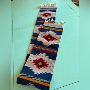 Zapotec Handwoven Wool Table Runner 10” x 72” Southwest Design Mexico Handmade